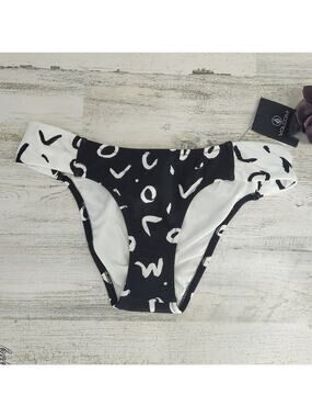 Volcom NEW Black/White Swim Bikini Bottoms Size Small